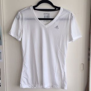 white adidas tee
